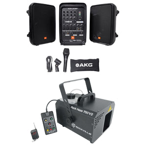 JBL EON208P Portable PA System / Pair 8" Speakers+8 Ch Mixer/Bluetooth+Hazer