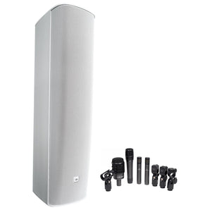 JBL CBT 1000 1500w White Swivel Wall Mount Line Array Column Speaker+4 Drum Mics