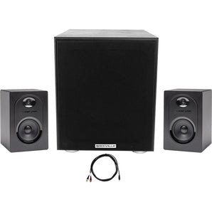 (2) SAMSON M50 5" Powered Studio/Computer/Podcast Monitors Speakers+8" Subwoofer