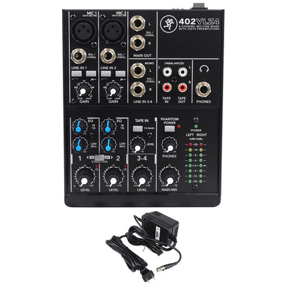 402VLZ4 4-Channel Mixer & (2) 20' XLR Cables