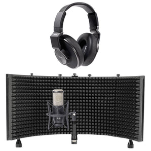 AKG P420 Studio Condenser Recording Microphone+Headphones+Isolation Shield