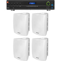 VMA160 Amplifier + 4 6.5" White Indoor/Outdoor Speakers