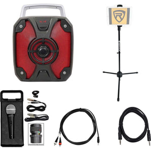 Rockville ROCKBOX 6.5" Rechargeable Bluetooth Karaoke Speaker+Mic+Device Stand