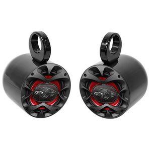 Pair Jeep Wrangler Boss 6.5" 300w 3-Way Car Audio Rollbar Soundbar Speakers