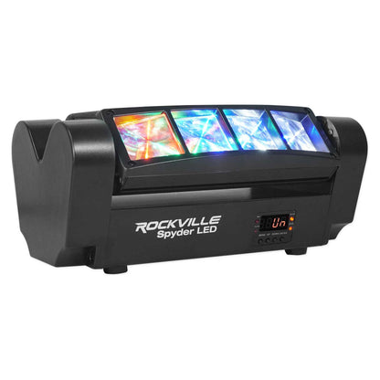 (3) Spyder LED (8) Beam Moving Head Motorized DMX DJ/Party/Club Lights