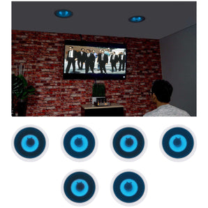 6) Rockville HC65B-LED 6.5" 500 Watt In-Ceiling Home Theater Speakers w/Blue LED
