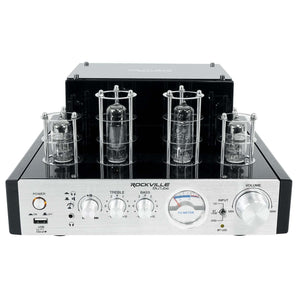 Rockville BluTube Tube Amplifier/Home Theater Receiver+(4) White 3.5" Speakers