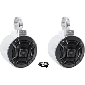 (2) Polk Audio 5.25" 360° Degree Swivel Chrome Wakeboard Tower Speakers