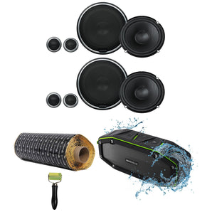 (2) Pairs Kenwood KFC-P710PS 6.5" Component Speakers+Bluetooth Speaker+ROCKMAT