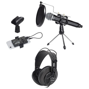 Samson Wireless ASMR Recording Streaming Kit w/Microphone+Stand+Headphones