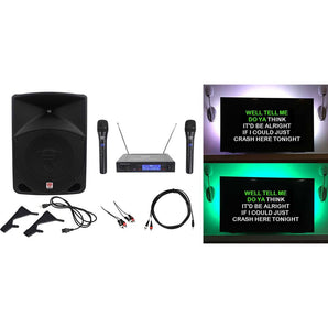 Rockville 10" Powered Karaoke Machine/System w/LED's+(2) Wireless Microphones