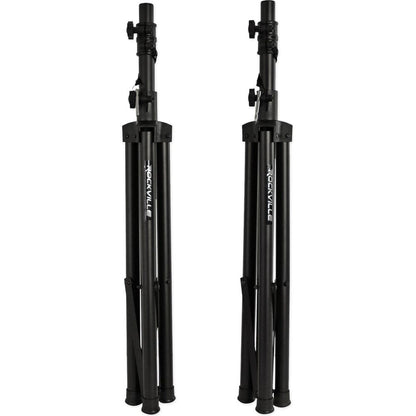 (2) 15" Powered Speakers+Stands w/Bluetooth For Backyard Movie Theater