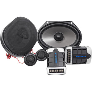 2) Pairs Rockville RV68.2C 6x8/5x7 Component Car Speakers+4-Ch Amplifier+Amp Kit