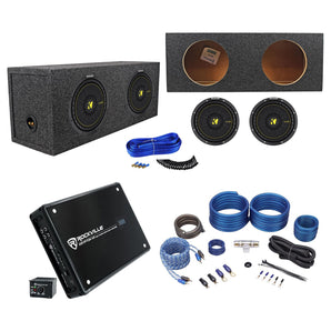 2) Kicker 44CWCD104 CompC 10" Subwoofers+Sealed Enclosure+500W Amplifier+Amp Kit