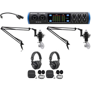 2-Person Podcast Podcasting Recording Bundle w/STUDIO 68C Interface+ Mics+Booms