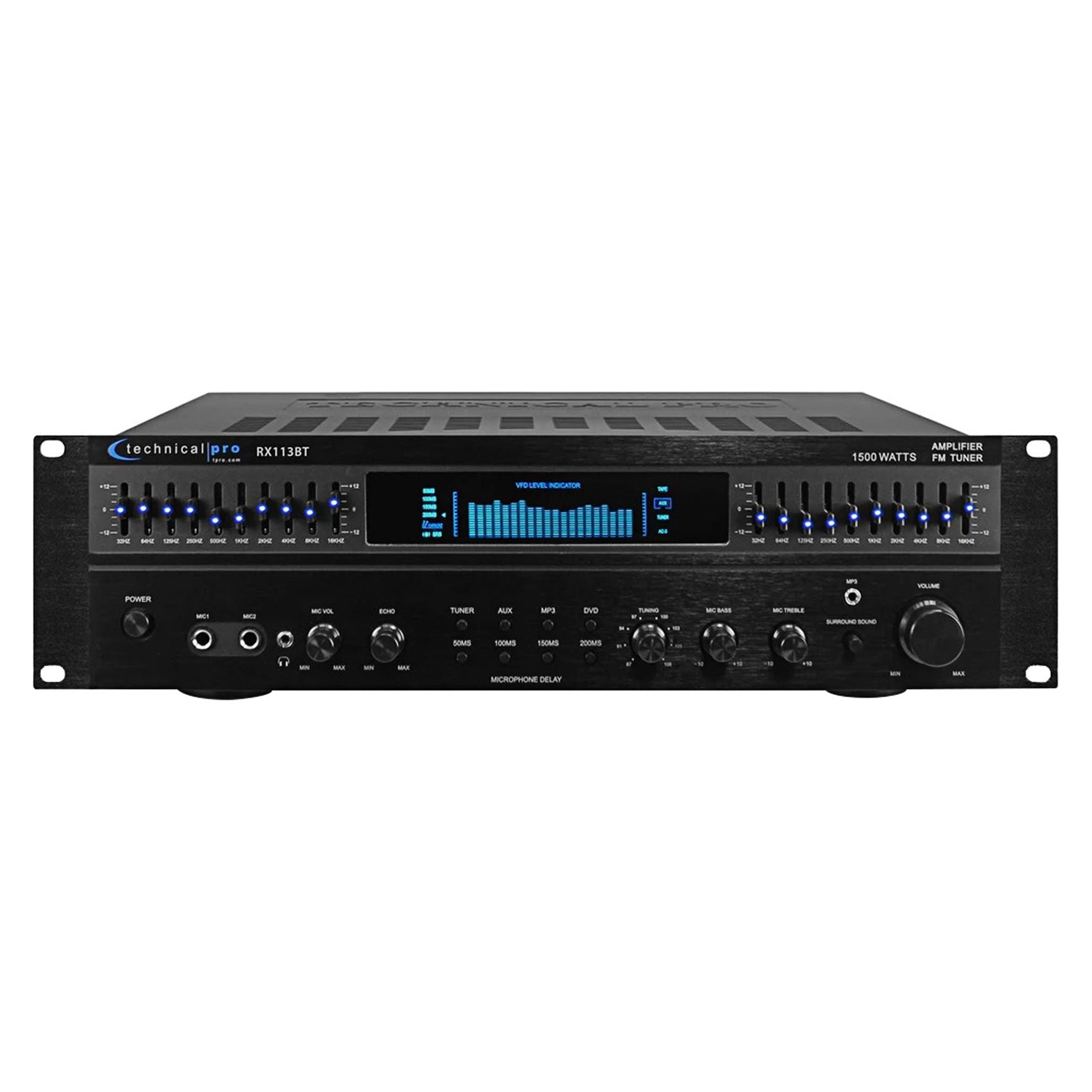 Technical Pro RX113 1500w Home Theater Amplifier Receiver+5.25" White ...