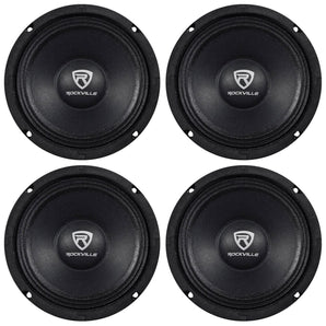 (4) Rockville RM68PRO 6.5" 800 Watt 8 Ohm SPL Midbass/Midrange Car Speakers