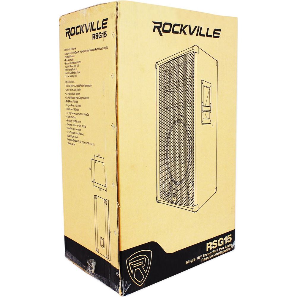 RSG15 Speakers 2-Pack + RPM870 Powered Mixer + 50' Cables Bundle