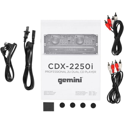 Gemini CDX-2250i DJ Dual Two Deck CD/MP3 Media Player+Dual Wireless Mics