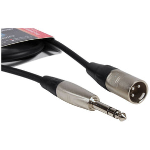 (2) Hosa HSX-003 3 Foot Rean 1/4" TRS To XLR 3 Pin Male Balanced Cable (pair)