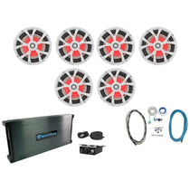 RKL80MW LED White 6-Pack + DBM65 Marine Amplifier Bundle