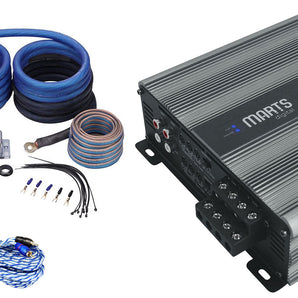 Marts Digital MXS 1200x4 2 OHMS 1200w RMS 4 Channel Car Amplifier+OFC Amp Kit