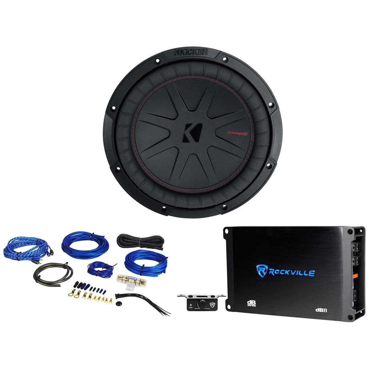 CompR 800W 10" Subwoofer + dB11 Mono Amplifier + RWK81 Amp Kit