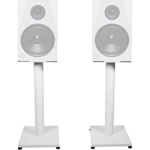 Pair Rockville RS21W 21 inch Steel Bookshelf Speaker/Studio Monitor Stands - White