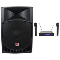 RPG15 15" Powered Active 1000w PA Speaker w/Dual Wireless Mics