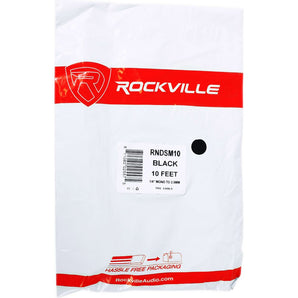 Rockville RNDSM10B 10' 3.5mm 1/8" TRS to Dual 1/4" TS Cable 100% Copper