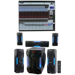 Peavey FX2 24 24x4x2 Pro Mixer w/ 2 USB Ports, DSP FX Engine+Home Theater System