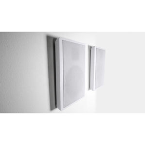 Pair Rockville RockSlim White Front+Rear Surround Sound Shallow On-Wall Speakers