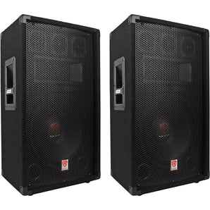 (2) Rockville RSG12.4 12” 3-Way 1000 Watt 4-Ohm Passive DJ/Pro Audio PA Speakers