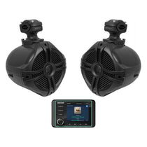 KMC5 Marine Digital Media Receiver w/Bluetooth+6.5" Black Tower Speakers