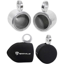 MAC65S 6.5" Polished Aluminum Wakeboard Tower Speaker Pods + Covers