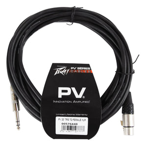 (4) New Peavey PV 20' 1/4" TRS to Female XLR Cables - 100 % Copper/Top Quality