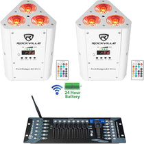 RockWedge LED White 2-Pack + ROCKFORCE W2 Controller Bundle