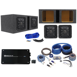 2) Kicker L7S104 10" SoloBaric L7S Subs+Vented Enclosure+1500W Amplifier+Amp Kit