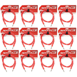 12 Rockville RCTR106R Red 6' 1/4'' TRS to 1/4'' TRS  Cable 100% Copper