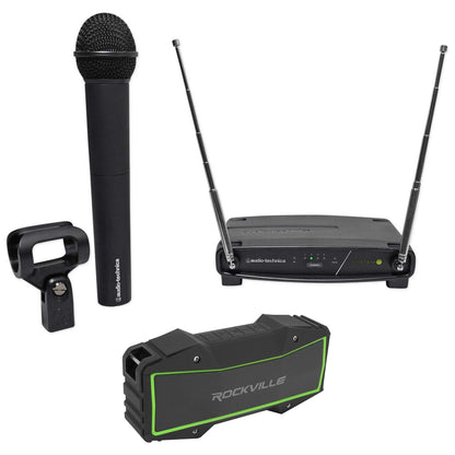 Audio Technica ATW-902a Wireless Handheld Microphone Mic + Bluetooth Speaker