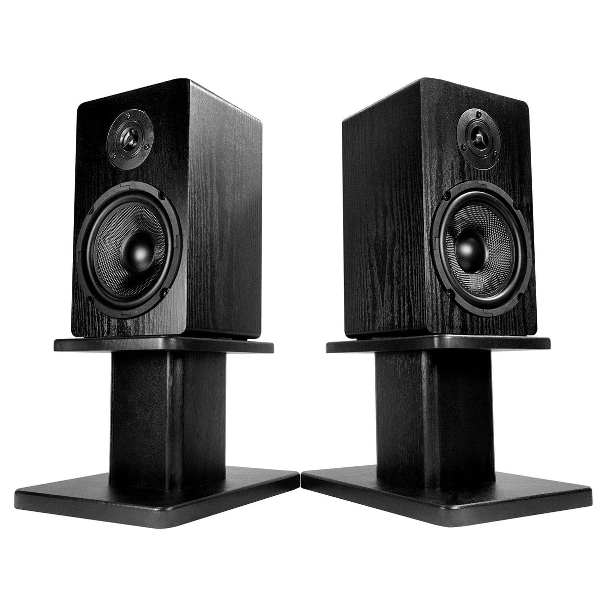 (2) APM5C 5.25" 250W Powered USB Studio Monitor Speakers + Desk Stands