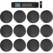 CC80T Black 12-Pack + RCS180-6 6-Zone 180W Amp Bundle