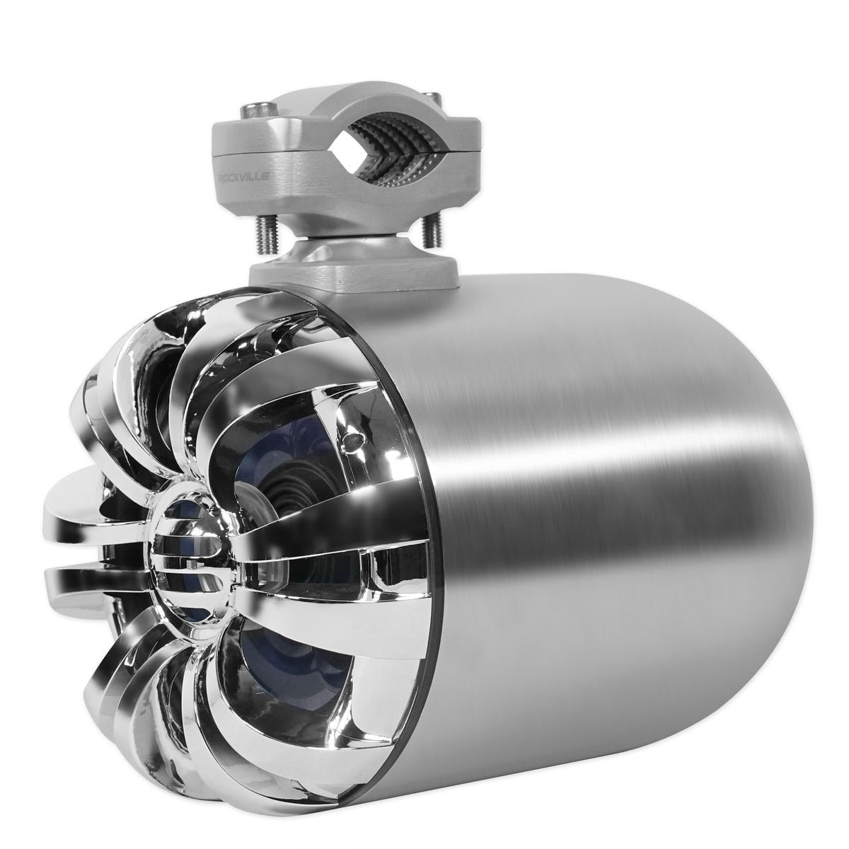 KMC5 Marine Bluetooth Receiver+Remote+(2) 6.5" Chrome Tower Speakers
