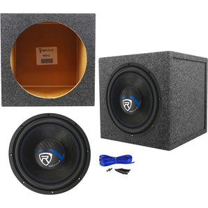 Rockville K5 W12K5S2 12" 1400 Watt 2 Ohm Car Subwoofer+Sealed Sub Box Enclosure