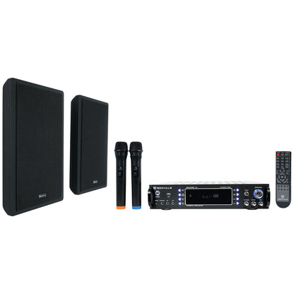 RPA70WBT V2 Receiver + RockSlim Black 5.25" Speakers 2-Pack Bundle