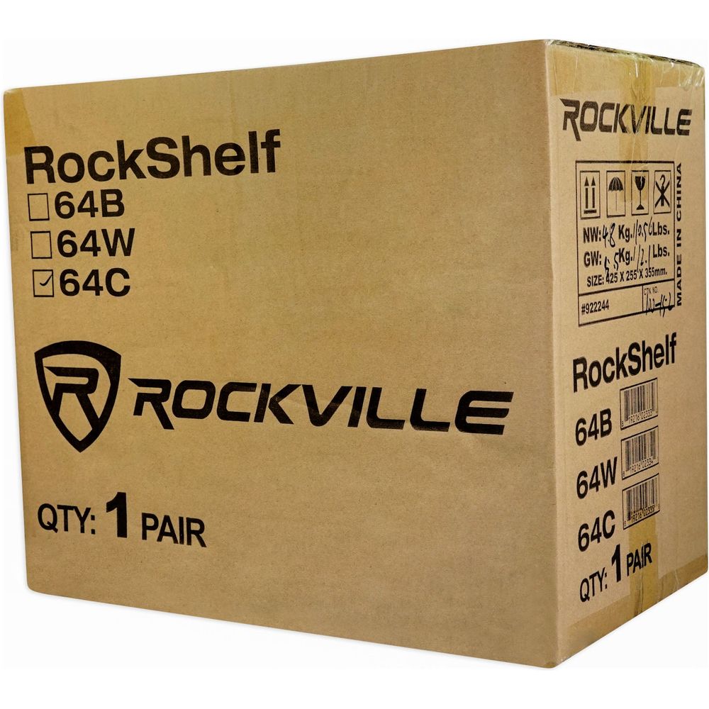 RockShelf 64C Classic 6.5" Home Bookshelf Speakers w/21" Stands