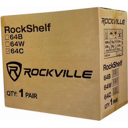RockShelf 64C Classic 6.5" Home Bookshelf Speakers w/21" Stands