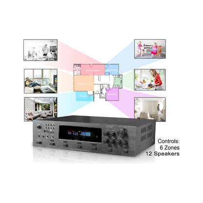 6-Zone Bluetooth Receiver with REQ215 Equalizer and RCA Cable