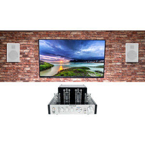 Rockville BluTube Tube Amplifier/Home Theater Receiver+2) Wall Speakers in White