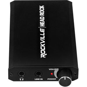 Rockville HeadRock Battery Powered 16 ohm – 300 ohm Headphone Amplifier Amp